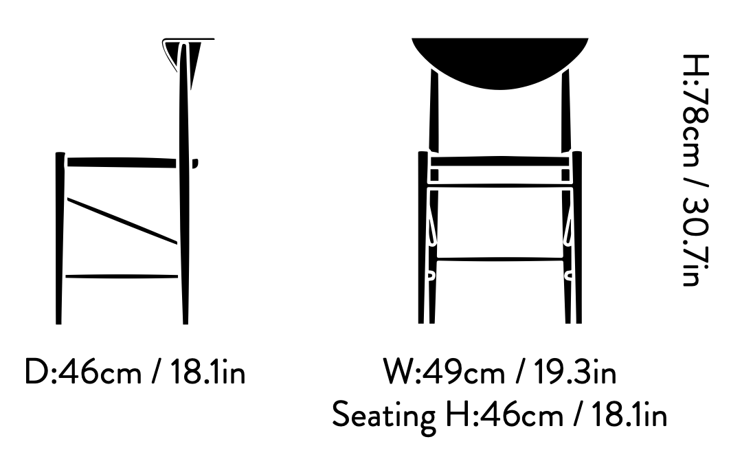 Схема Стул Drawn HM3, And Tradition (&Tradition)