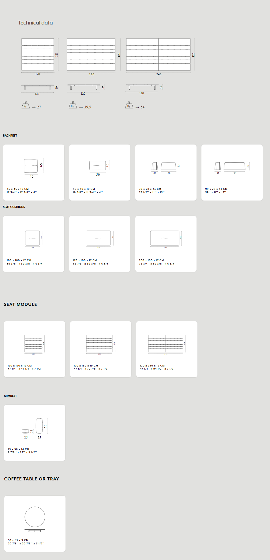 Схема Уличный диван Calipso, Ethimo