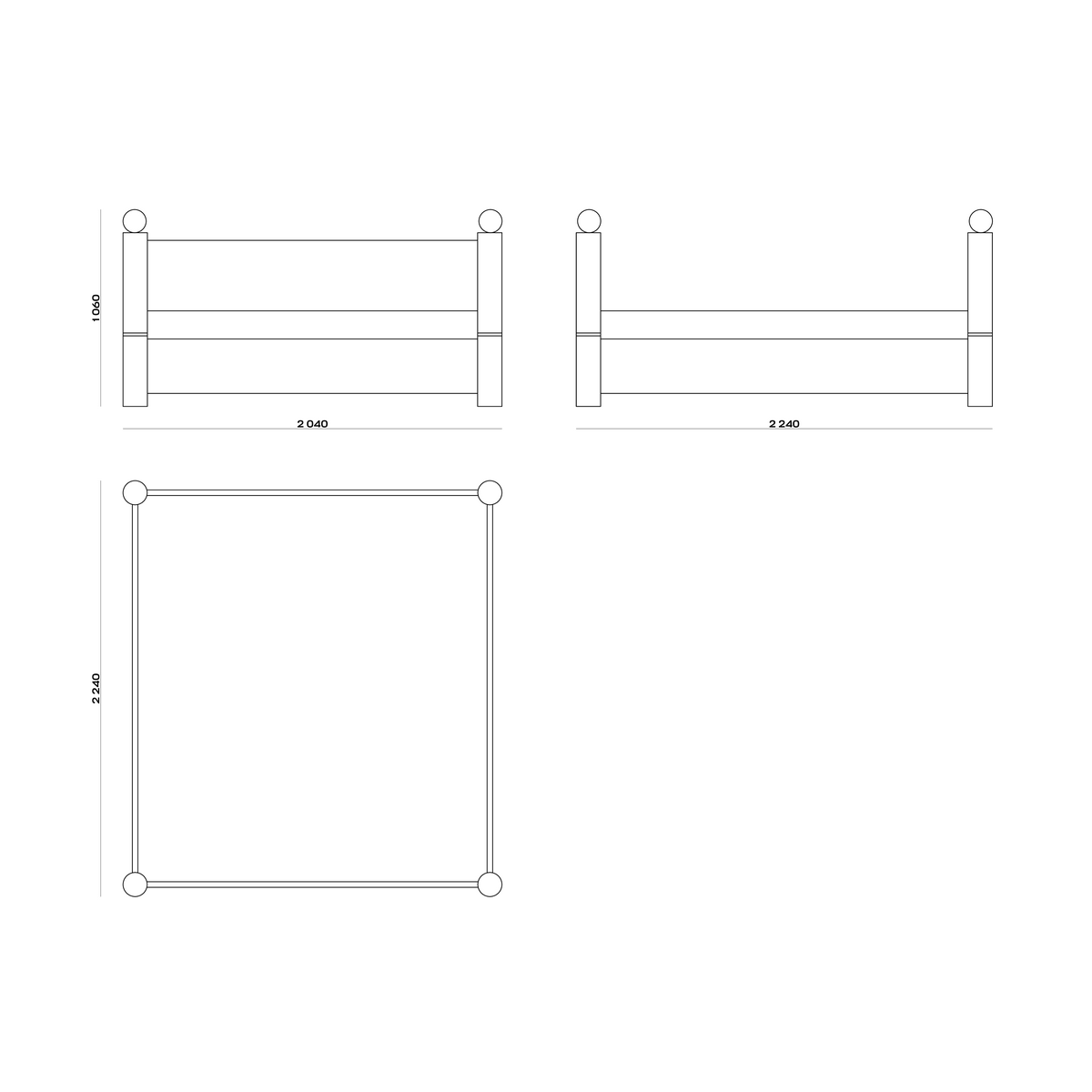 Схема Кровать Ronda Bed, MODÉNATURE