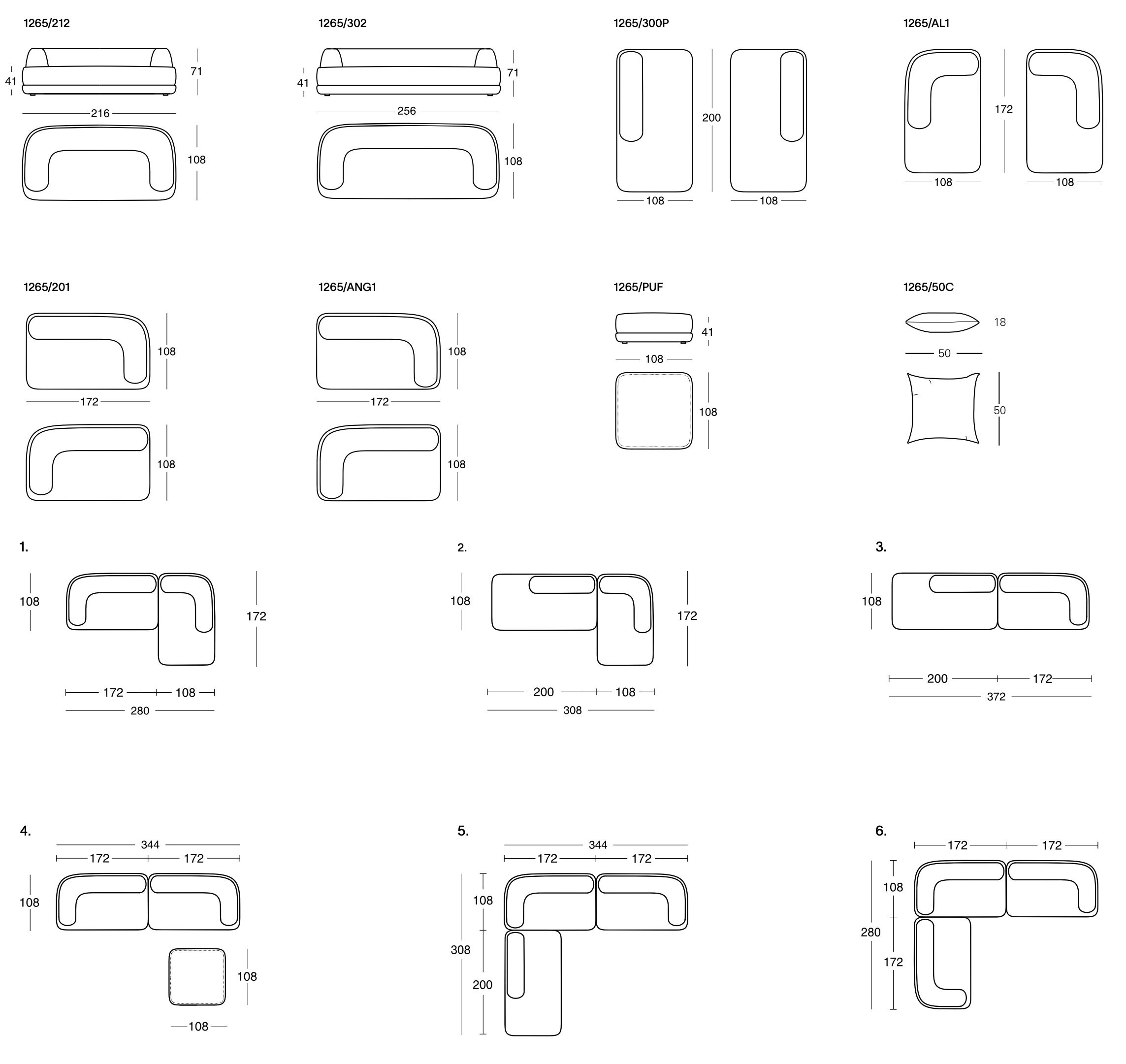 Схема Диван Bumper, Zanotta