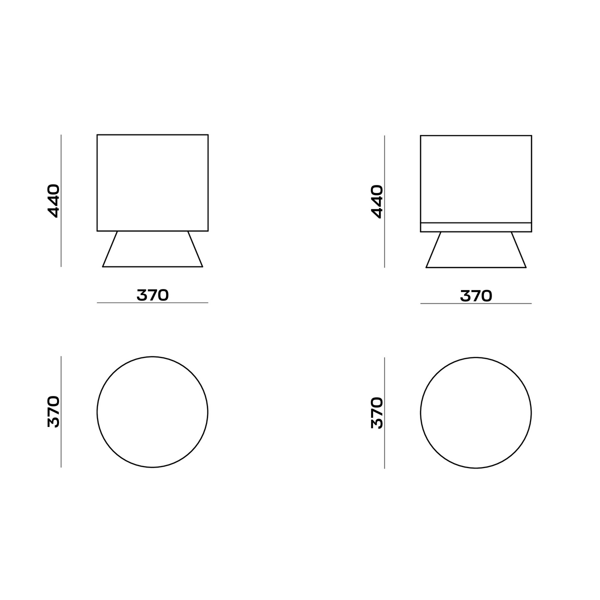 Схема Пуф Alfie pouf round, MODÉNATURE