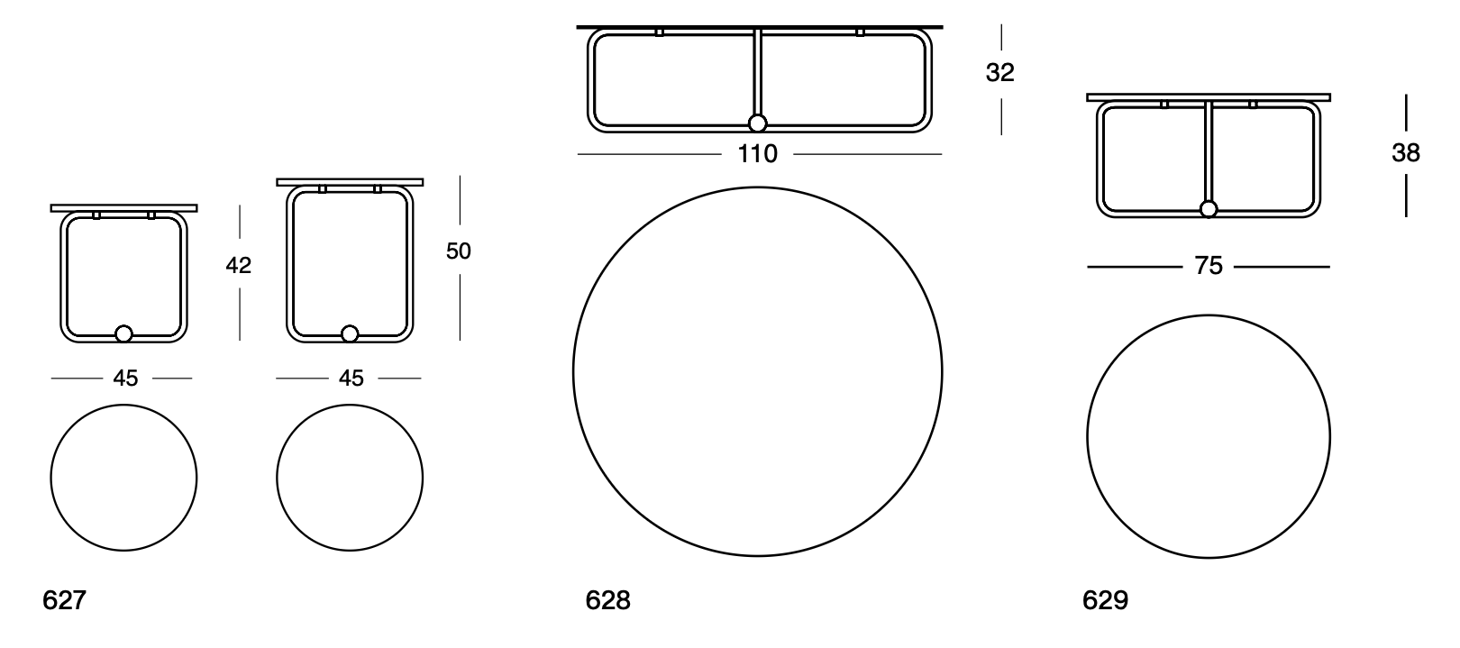 Схема Журнальный столик Toto, Zanotta