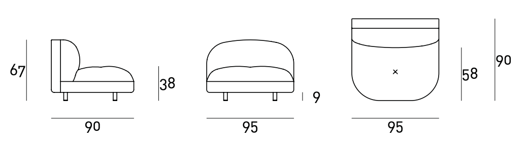 Схема Кресло Gala Armchair, Living Divani
