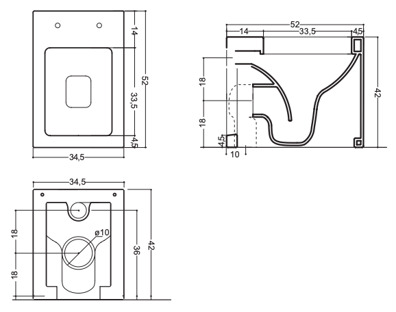 Схема Напольный унитаз Cool Floor-Mounted Toilet, NIC Design