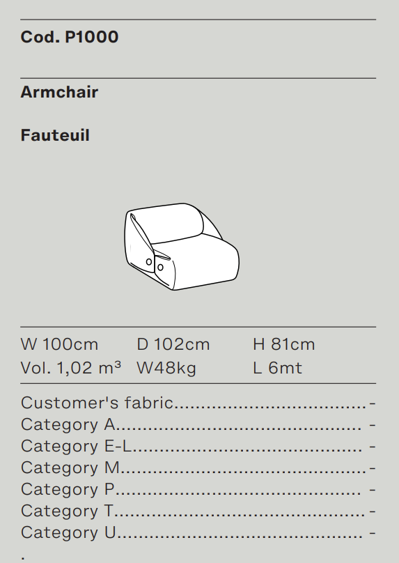 Схема Кресло Melville, Ditre Italia