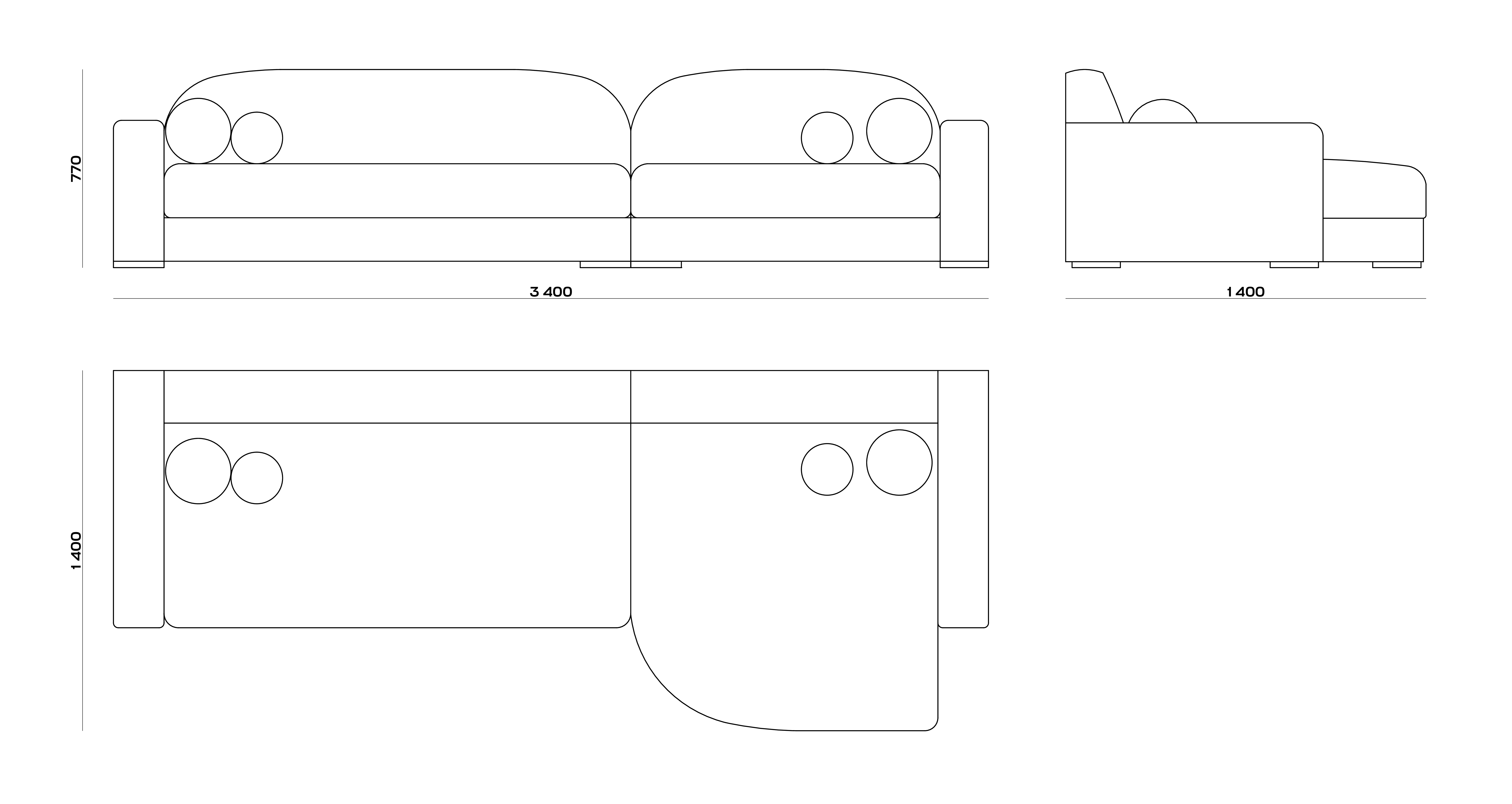 Схема Диван Jacasta Sofa, MODÉNATURE