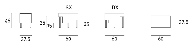 Схема Прикроватная тумба Stilt, Living Divani