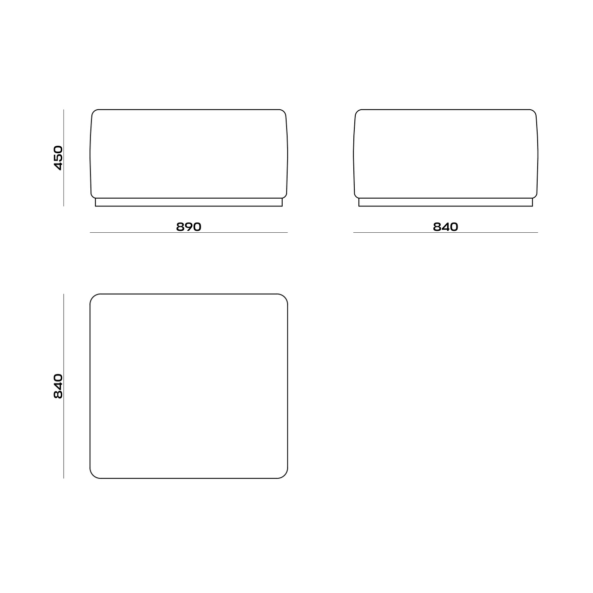 Схема Пуф Domus Pouf, MODÉNATURE