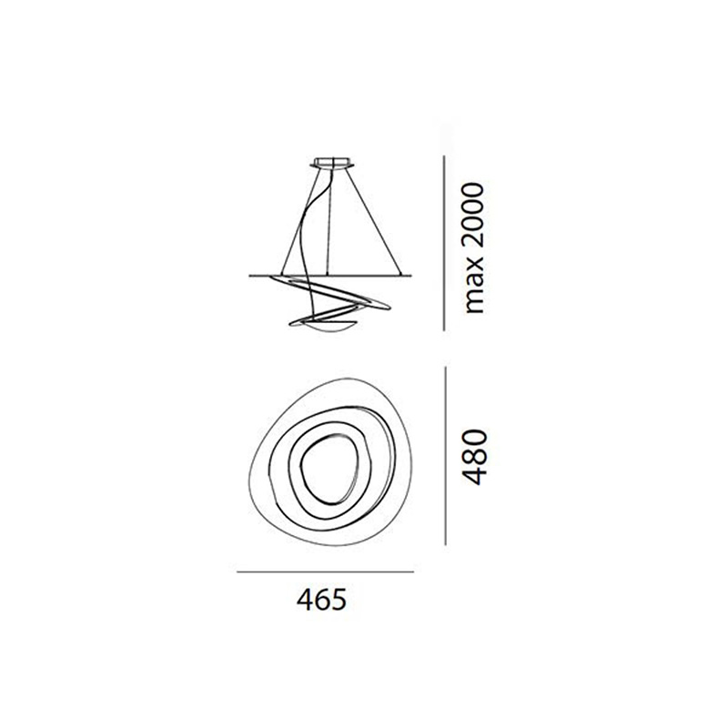 Схема Подвесной светильник Pirce Micro LED  Gold, Artemide
