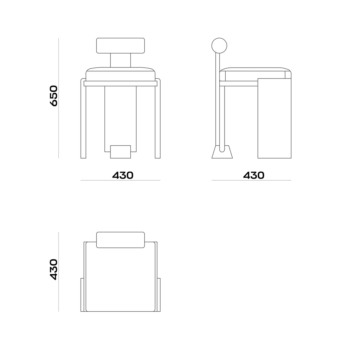 Схема Стул Scroll Chair, MODÉNATURE
