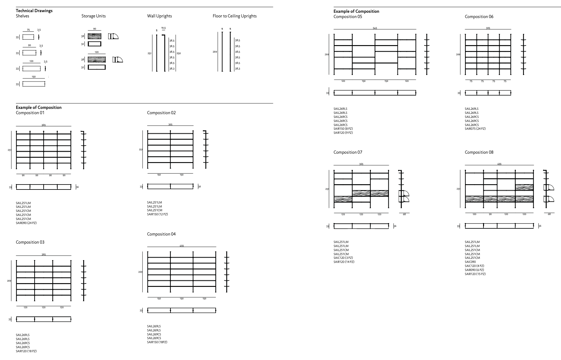 Схема Стеллаж Sailor, Living Divani