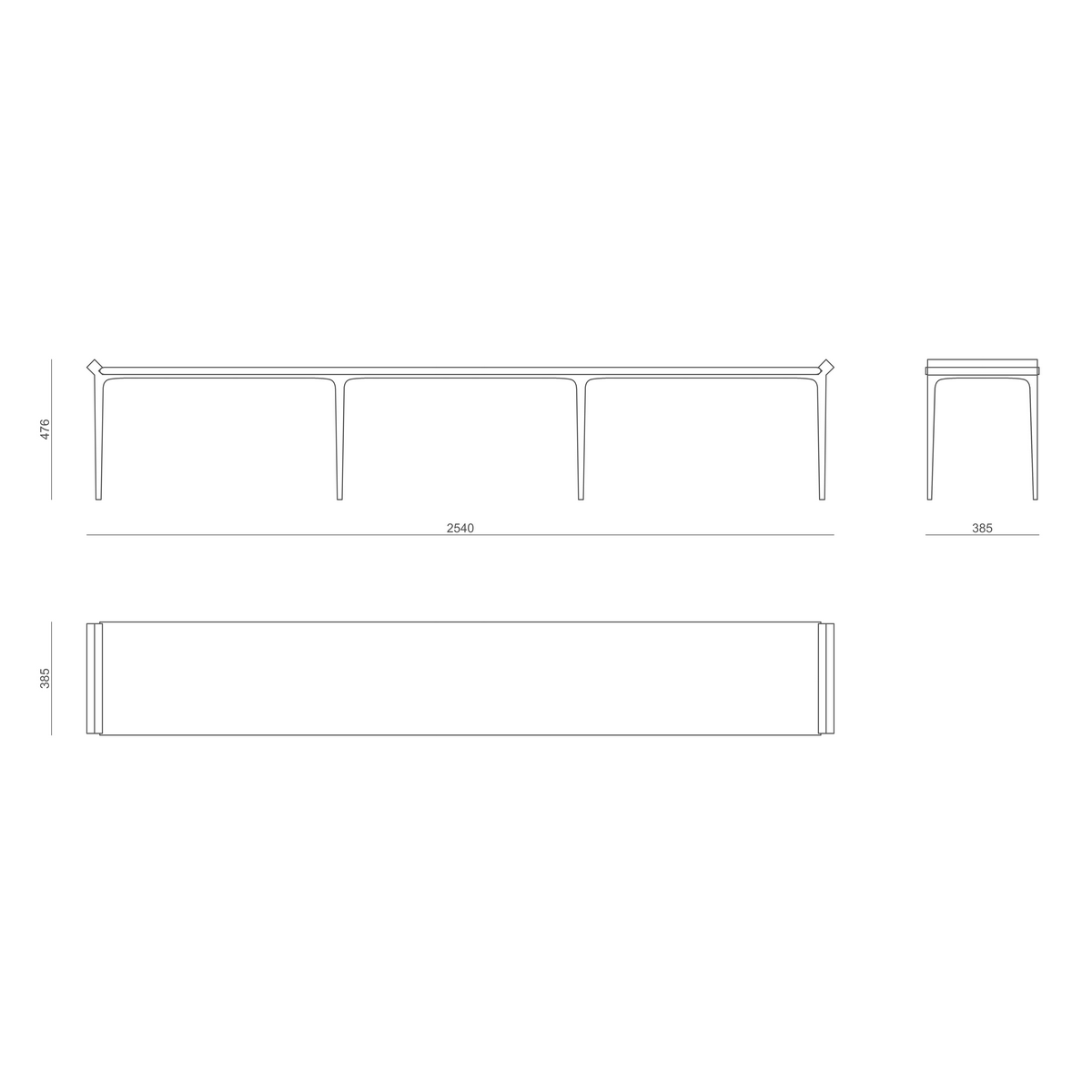 Схема Банкетка Diamant Grand, MODÉNATURE