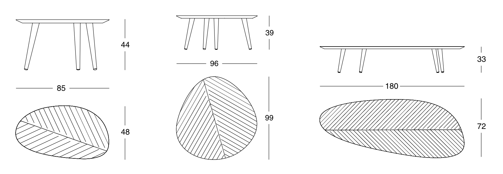 Схема Журнальный столик Tweed Mini, Zanotta
