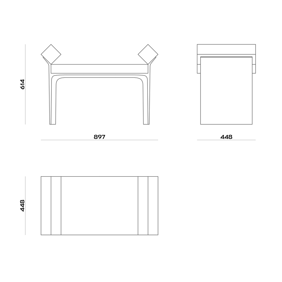 Схема Табурет Petit Losange Stool, MODÉNATURE