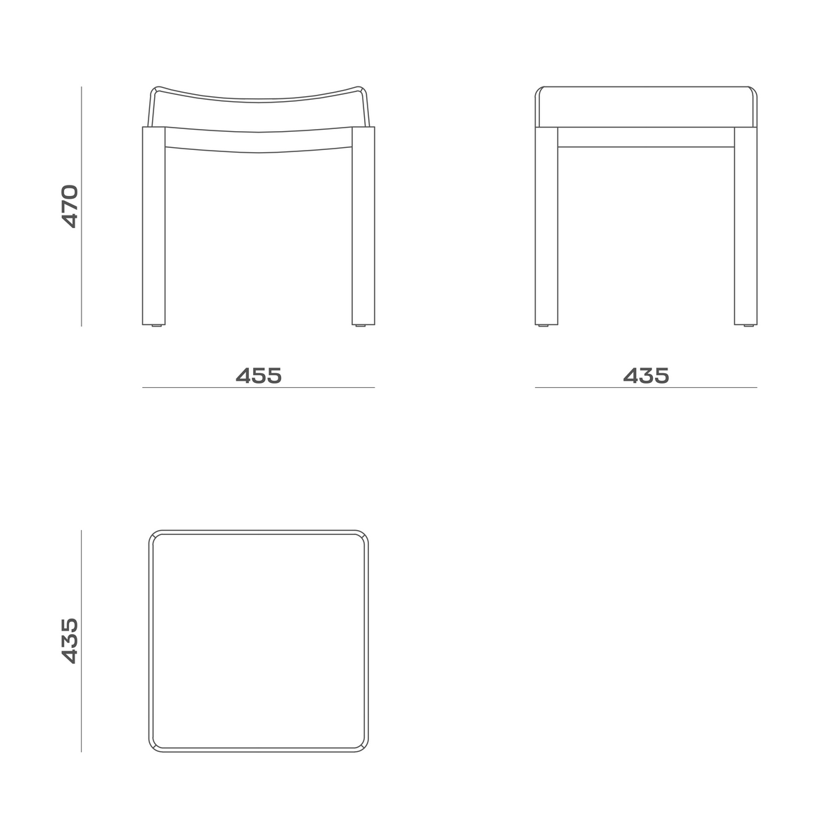 Схема Табурет Elfin Stool, MODÉNATURE