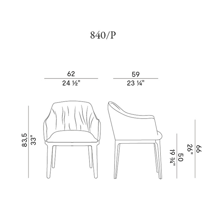 Схема Стул Blossom с подлокотниками, Potocco