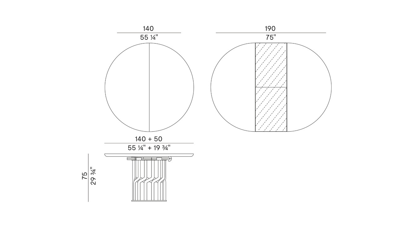 Схема Стол Intreccio, Potocco