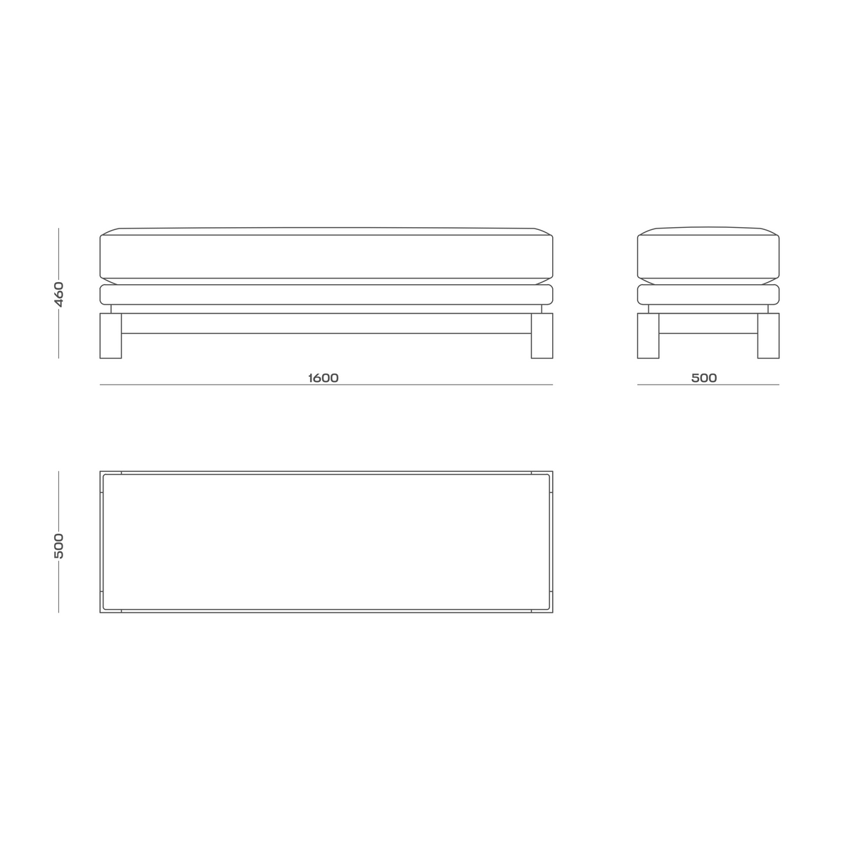Схема Банкетка India Song, MODÉNATURE