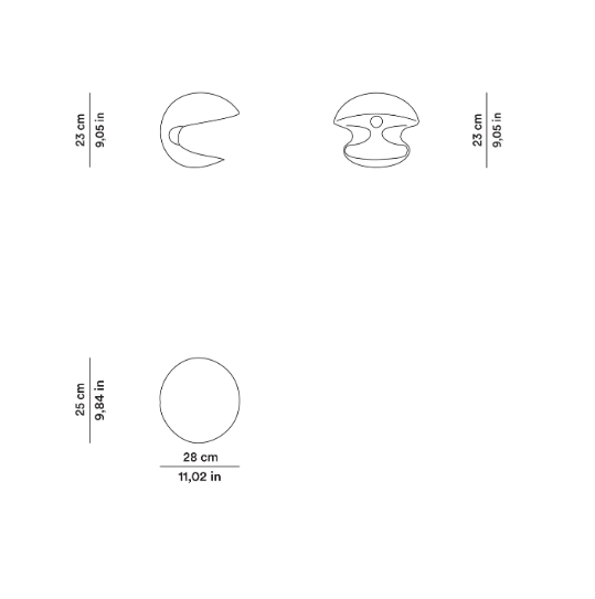 Схема Настольный светильник Miss Pack, Tacchini