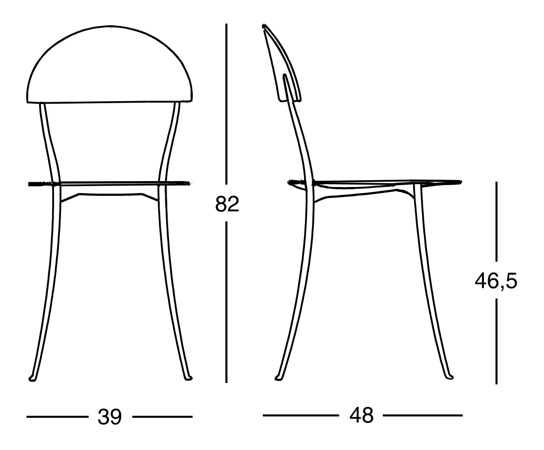 Схема Стул Tonietta, Zanotta