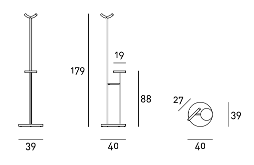 Схема Напольная вешалка Kigi, Living Divani