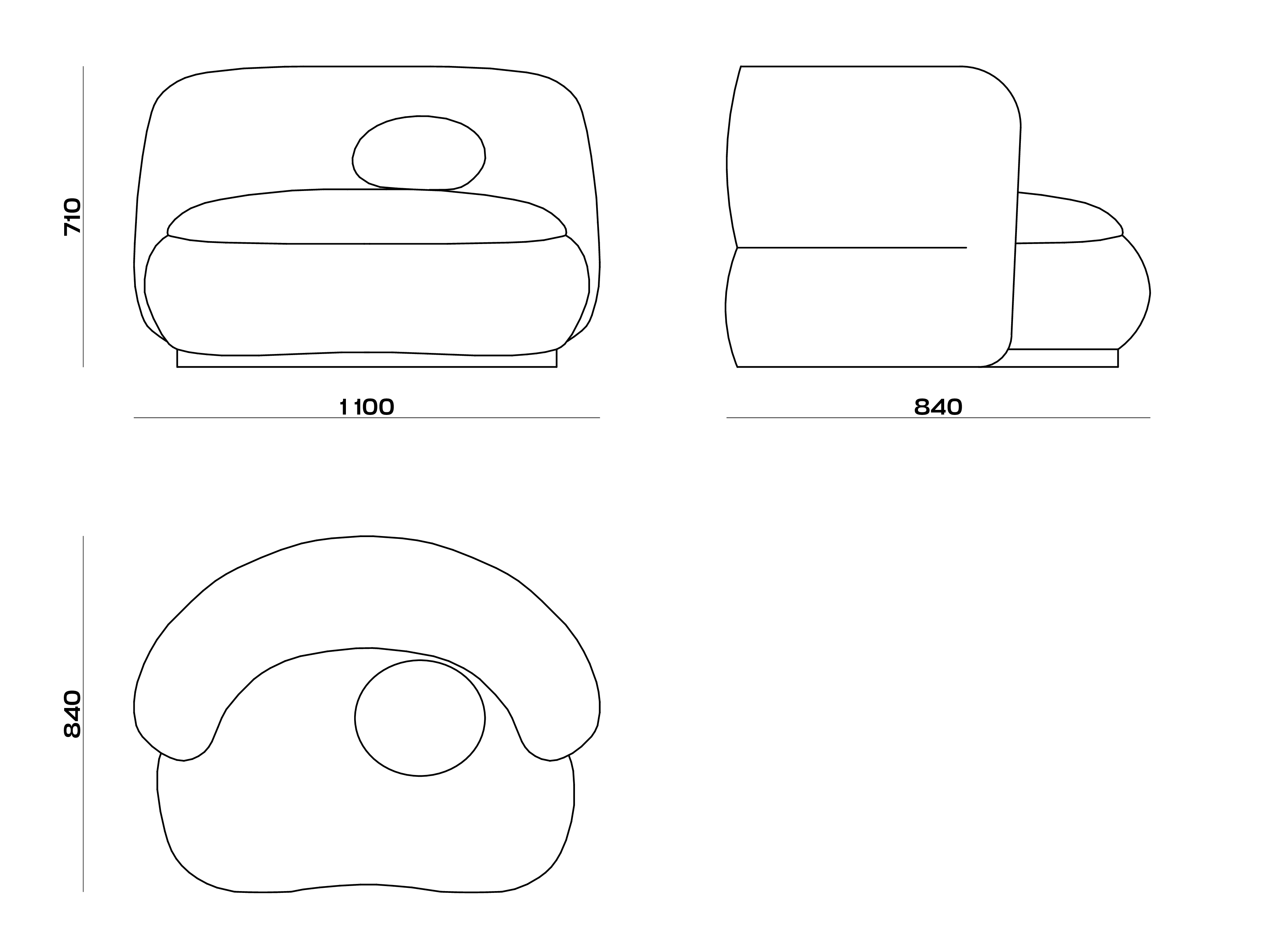 Схема Кресло Amado Armchair, MODÉNATURE