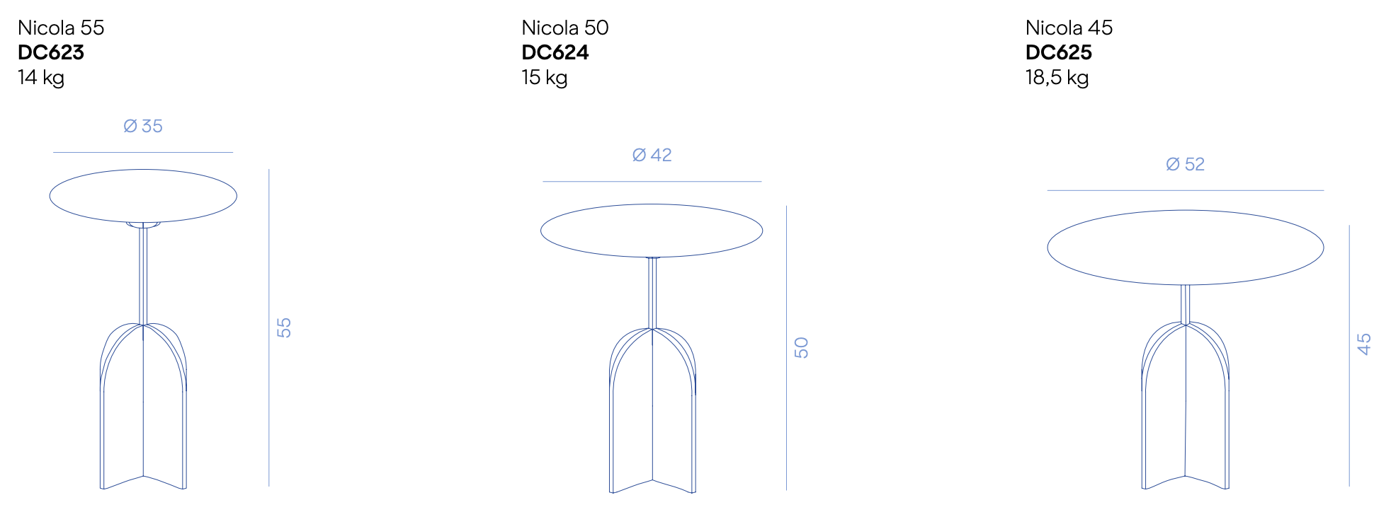 Схема Журнальный столик Nicola, De Castelli