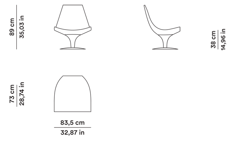 Схема Кресло Moon, Tacchini