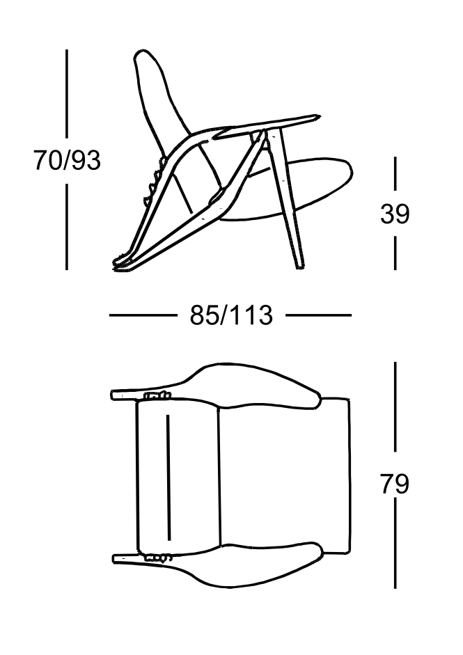 Схема Кресло Gilda CM, Zanotta