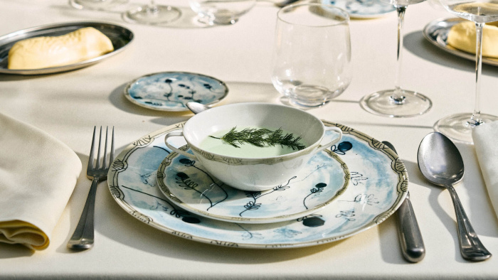 Набор из 2-х тарелок Plate Mirtillo Tea Midnight Flowers by Marni, Serax