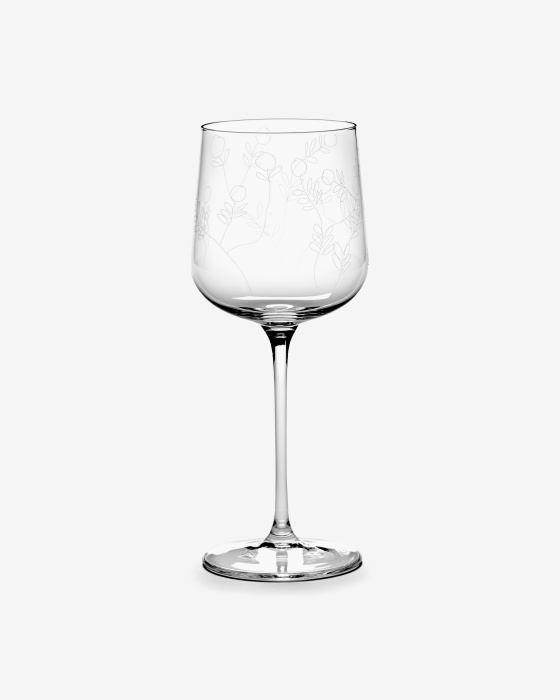 Набор из 4-х бокалов для белого вина White Wine Glass Mirtillo Tea Midnight Flowers by Marni, Serax