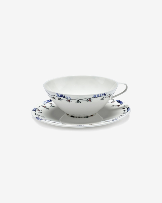 Набор из 2-х чайных пар Tea Cup + Saucer Anemone Milk Midnight Flowers by Marni, Serax