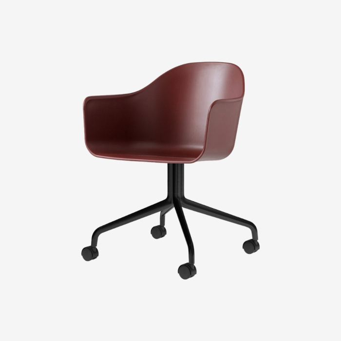 Стул на колёсиках Harbour Dining Chair, Star Base, w/Casters, Plastic, Black aluminium, Audo Copenhagen (ex. Menu)