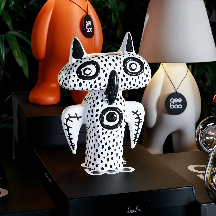 Ваза Kritters Spike Black and White, Qeeboo