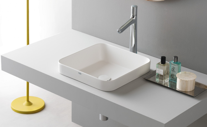 Полувстраиваемая раковина Enjoy Semi-Recessed Square Washbasin квадратная, Cielo