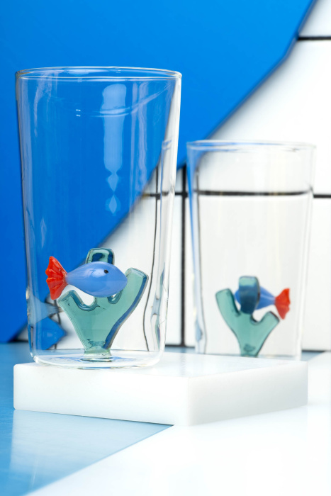 Стакан с рыбкой Blue Fish Petrol Seaweed, ICHENDORF