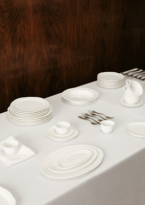 Набор из 4-х тарелок Breakfast Plate White Silhouette 