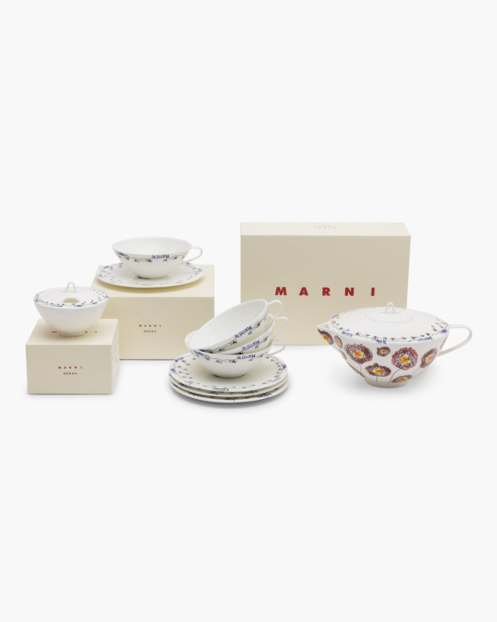 Чайный набор из 6 предметов Tea Set 6 Pieces Anemone Midnight Flowers, Serax