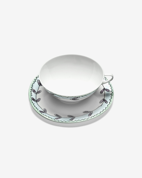 Набор из 2-х чайных пар Tea Cup + Saucer Blossom Milk Midnight Flowers by Marni, Serax