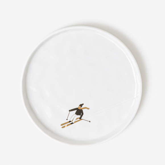 Тарелка Snowy Day small plate — Skiing, Räder