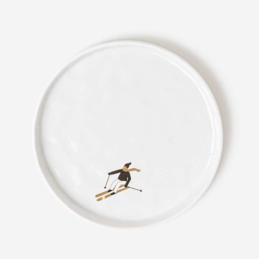 Тарелка Snowy Day small plate – Skiing, Ø15 cm, Räder