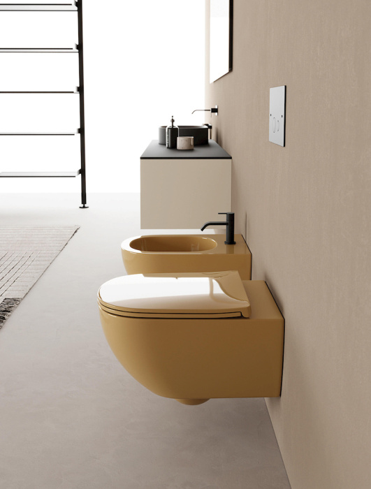 Подвесной унитаз Pin Rimless Wall-Hung Toilet безободковый, NIC Design