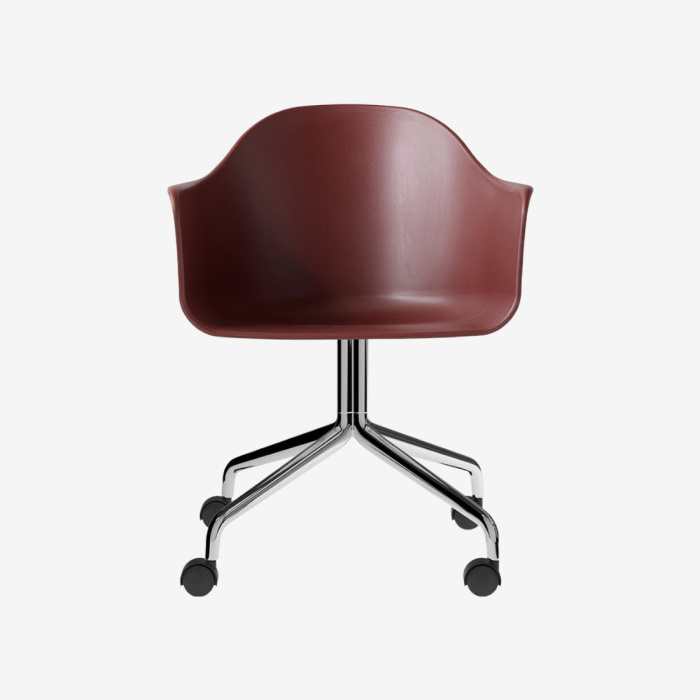 Стул на колёсиках Harbour Dining Chair, Star Base, w/Casters, Plastic, Polished aluminium, Audo Copenhagen (ex. Menu)