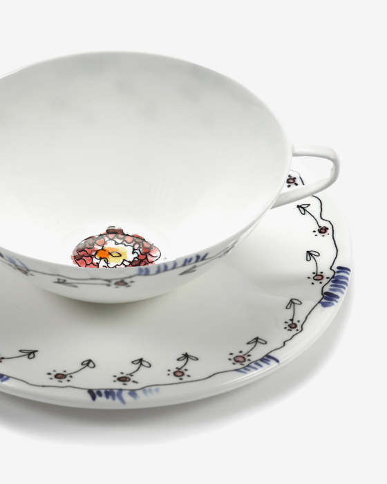 Набор из 2-х чайных пар Tea Cup + Saucer Anemone Milk Midnight Flowers by Marni, Serax