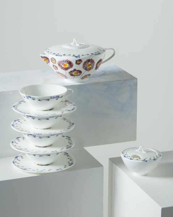 Чайный набор из 6 предметов Tea Set 6 Pieces Anemone Midnight Flowers, Serax