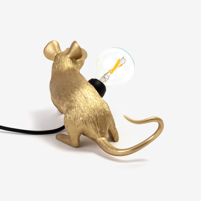 Настольный светильник Mouse Lamp Lop Lying Down Gold, Seletti
