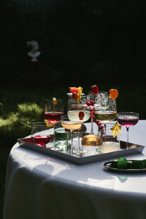 Набор из 4-х бокалов для шампанского Champagne Coupe Anemone Vaniglia Midnight Flowers by Marni, Serax