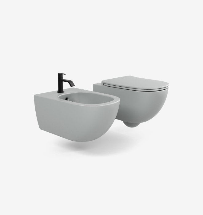 Подвесной унитаз Pin Rimless Wall-Hung Toilet безободковый, NIC Design