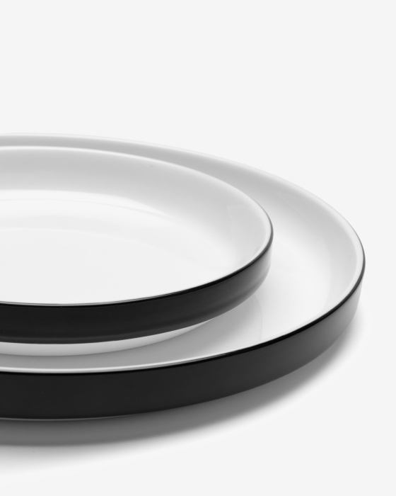 Набор из 4-х тарелок Plate Low Black Glazed Passe-Partout by Vincent Van Duysen, Serax