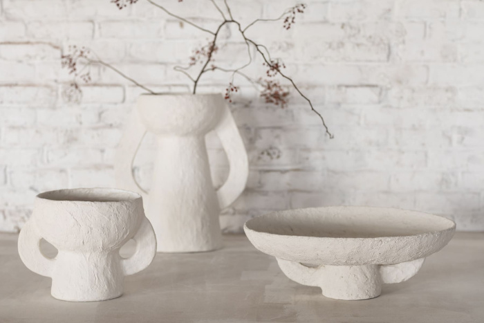 Поднос Tray Paper Mache Earth White by Marie Michielssen, Serax